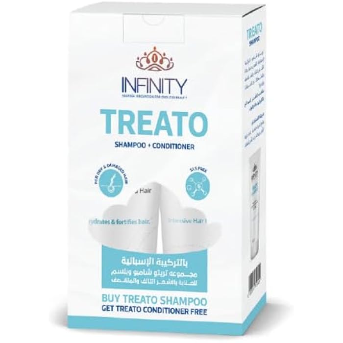 Infinity Treato Shampoo + Treato Conditioner for Dry & Damaged Hair SLS Free 250ml